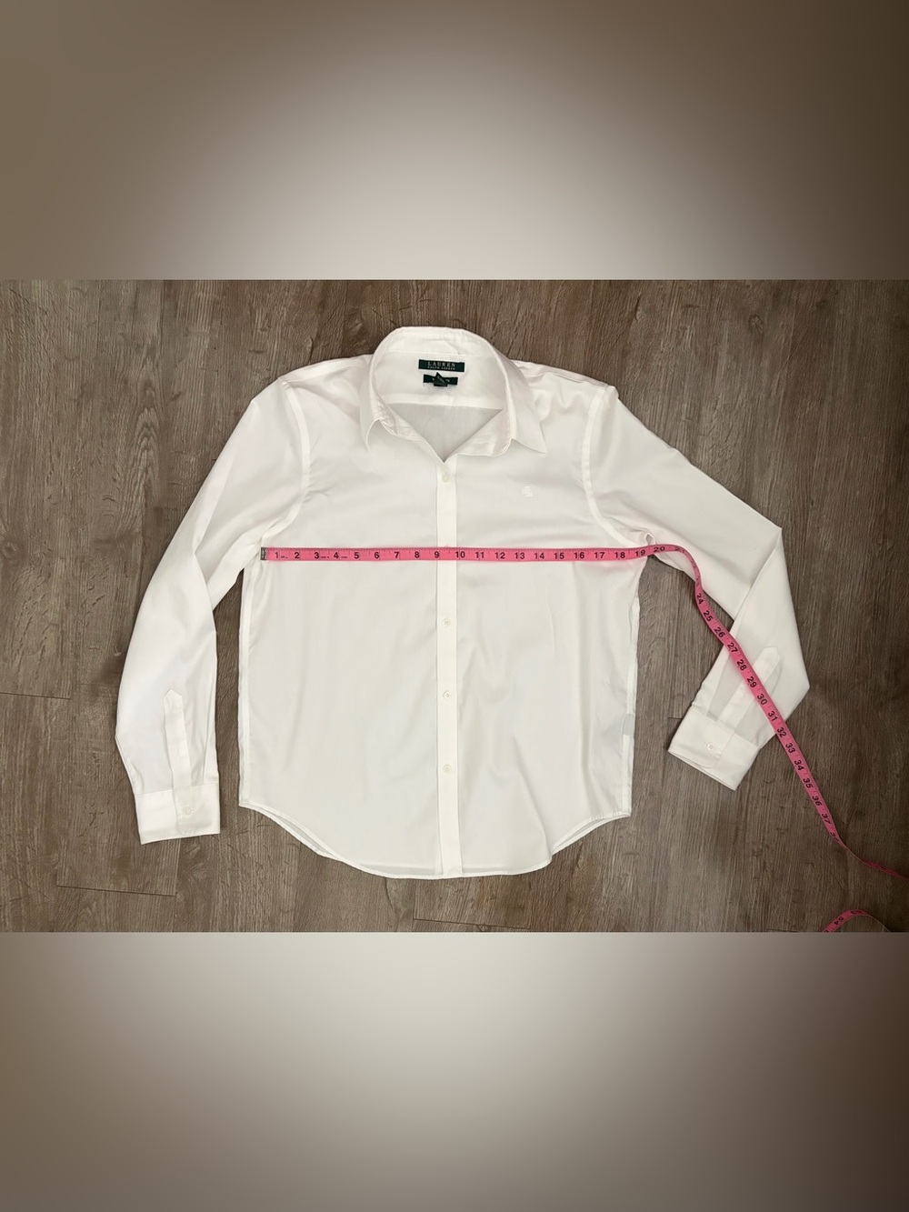 Lauren Ralph Lauren White Non-Iron Cotton Button Down Shirt Sz M - Picture 8 of 8